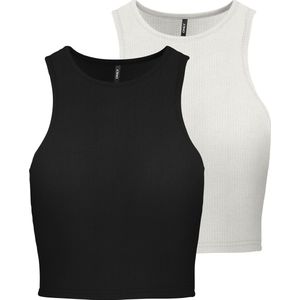 CLOUD DANCER - Crop Top - Zwart - 95% Viscose, 5% Elastaan