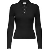Only - Onlelisa Rib Polo - Trui - Zwart - Dames