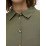 Blousejurk - Chinese Boord - Korte Mouwen - Knoopsluiting - Loose Fit