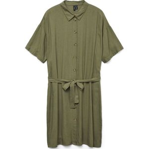 Blousejurk - Chinese Boord - Korte Mouwen - Knoopsluiting - Loose Fit