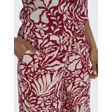 ONLY - ONLKALEEN - Casual Broek - Rood - Wide Leg - Hoge Taille