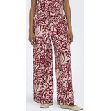 ONLY - ONLKALEEN - Casual Broek - Rood - Wide Leg - Hoge Taille