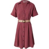 Blousejurk - Geweven - Resort Kraag - Korte Mouwen - Inclusief Riem