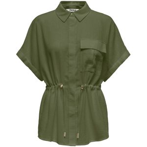Only - Blouse - Army Groen - 98% Polyester 2% Polyamide