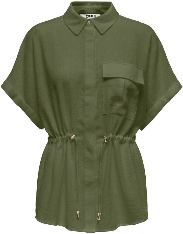 Only - Blouse - Army Groen - 98% Polyester 2% Polyamide