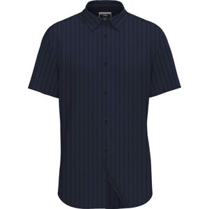 Jack & Jones - Jcojoshua Structure Shirt Ss - Overhemd - Navy Blazer/Stripes - Mannen