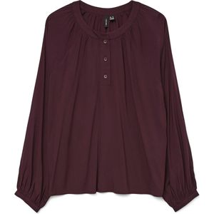 Vero Moda - VMBELLA LS PLACKET TOP - Blouse - Winetasting - Lange Mouwen