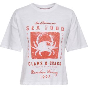 Only - Onlbone S/S Dining To Box JRS - T-shirt - Kleur - Materiaal