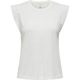 Only - Dames T-Shirt - Wit - Katoen - Korte Mouw