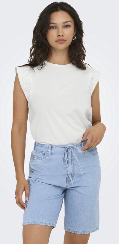 Only - Dames T-Shirt - Wit - Katoen - Korte Mouw