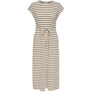 Jana - Sweat Long Jurk - Beige - Zwart