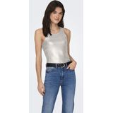 Only - Onlsol Life S/l Glitter Rib Top - Cloud Dancer - 95% Gerecycled Polyester