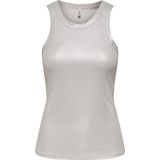 Only - Onlsol Life S/l Glitter Rib Top - Cloud Dancer - 95% Gerecycled Polyester