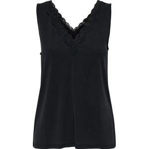 ONLY - ONLFREE LIFE S/L V-NECK LACE MIX TOP - Blouse - Zwart - Modal - Mouwloos