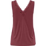 Spaghetti Top - Ruby Wine - Jersey - V-hals - Regular Fit