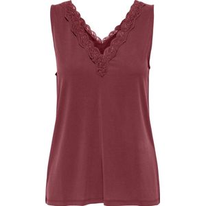 Spaghetti Top - Ruby Wine - Jersey - V-hals - Regular Fit