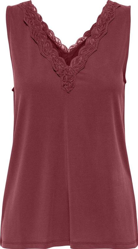 Spaghetti Top - Ruby Wine - Jersey - V-hals - Regular Fit