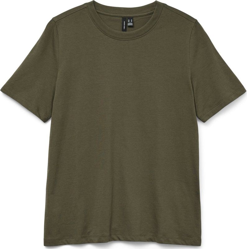 Vero Moda - PAULINA - T-shirt - Regular Fit - Effen - Puur Katoen