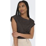 Onldelia S/L O-Neck Mix Top Box JRS, bruin, M