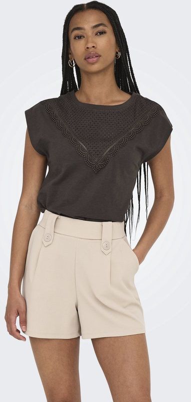Onldelia S/L O-Neck Mix Top Box JRS, bruin, M