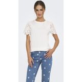 ONLY - ONLEBBA - Shirt - Wit - Kwartmouw - Ronde Hals