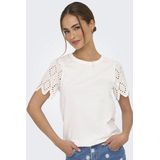 ONLY - ONLEBBA - Shirt - Wit - Kwartmouw - Ronde Hals