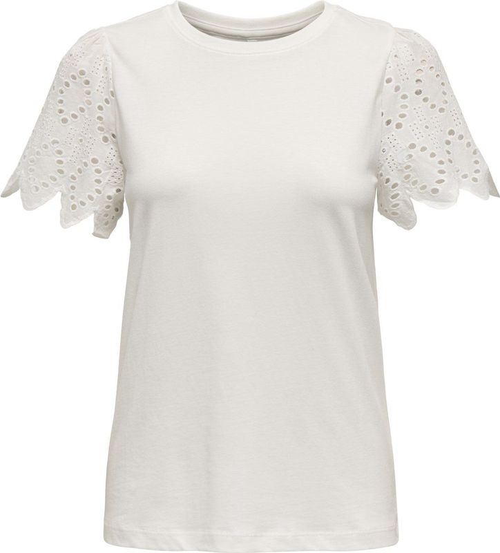 ONLY - ONLEBBA - Shirt - Wit - Kwartmouw - Ronde Hals