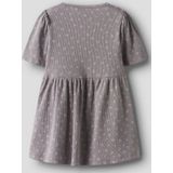 Jurk - All-Over Print - Ronde Hals - Korte Pofmouwen