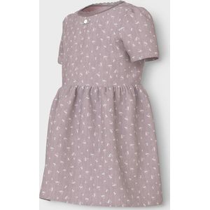 Jurk - All-Over Print - Ronde Hals - Korte Pofmouwen