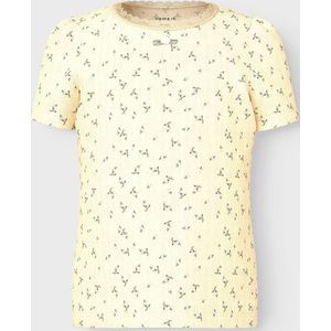 Top - All-Over Print - Ronde Hals - Korte Pofmouwen - Slim Fit