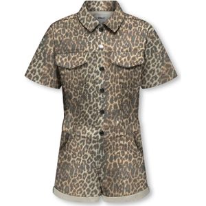 KIDS ONLY GIRL regular fit playsuit met panterprint bruin