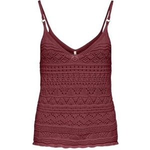 ONLY - Singlet - Donkerrood - V-hals - Mouwloos - Regular Fit