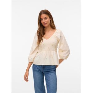 Vmrupa - AWARE - Gesmokte Top - V-Hals - 3/4 Mouwen - Regular Fit