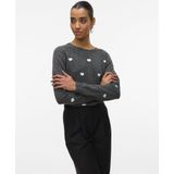 Vero Moda - Vmdoffy Intarsia Ls O-nck - Trui - Grijs - Dames