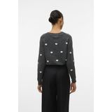 Vero Moda - Vmdoffy Intarsia Ls O-nck - Trui - Grijs - Dames