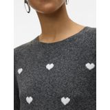Vero Moda - Vmdoffy Intarsia Ls O-nck - Trui - Grijs - Dames