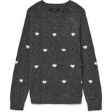 Vero Moda - Vmdoffy Intarsia Ls O-nck - Trui - Grijs - Dames