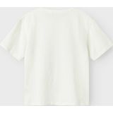 Name It - Nkfakun Stitch Ss Nreg Top Box Wdi - T-shirt - Cloud Dancer - Kinderen - Normale Pasvorm
