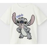 Name It - Nkfakun Stitch Ss Nreg Top Box Wdi - T-shirt - Cloud Dancer - Kinderen - Normale Pasvorm