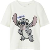 Name It - Nkfakun Stitch Ss Nreg Top Box Wdi - T-shirt - Cloud Dancer - Kinderen - Normale Pasvorm