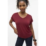 Top - Kanten Detail - V-Hals - Korte Mouwen - Relaxed Fit