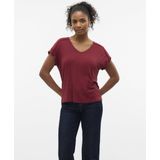 Top - Kanten Detail - V-Hals - Korte Mouwen - Relaxed Fit