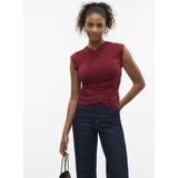 Vero Moda - Vmdaisy Sl V-neck Top - Syrah - Dames Blousetop