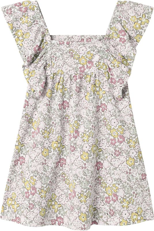 Name It - NmfHaile - Jurk - Bright White/Lemon Meringue - Modaal