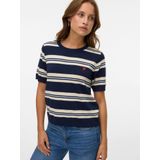 VERO MODA - VMCARMELIA - Trui - Crème/Navy/Lichtblauw