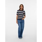 VERO MODA - VMCARMELIA - Trui - Crème/Navy/Lichtblauw
