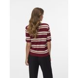 VERO MODA - VMCARMELIA - Gebreide Trui - Lichtroze / Karmijnrood / Wit