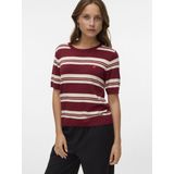 VERO MODA - VMCARMELIA - Gebreide Trui - Lichtroze / Karmijnrood / Wit