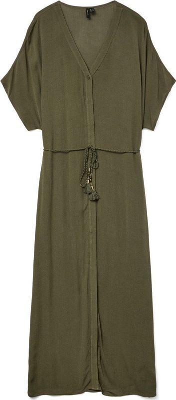 VERO MODA - VMBENTE - Jurk - Olijfgroen - 7/8 Lengte - Losse Pasvorm