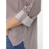 VERO MODA - Gestreept Hemd - Bordeaux - Viscose - Lange Mouwen